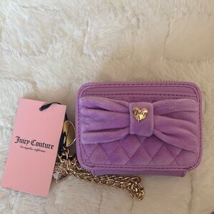 Juicy Couture Purple Quilted Mini Bag with Bow Detail